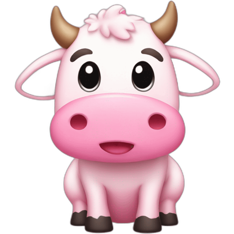 pink cute cow chibi  emoji