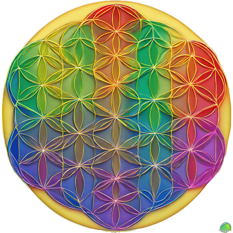 The flower of life rainbow sacred geometry pattern emoji