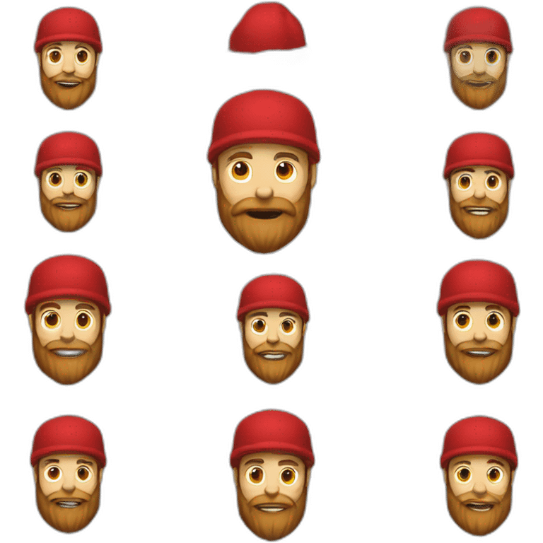 Beard guy with red winter cap emoji