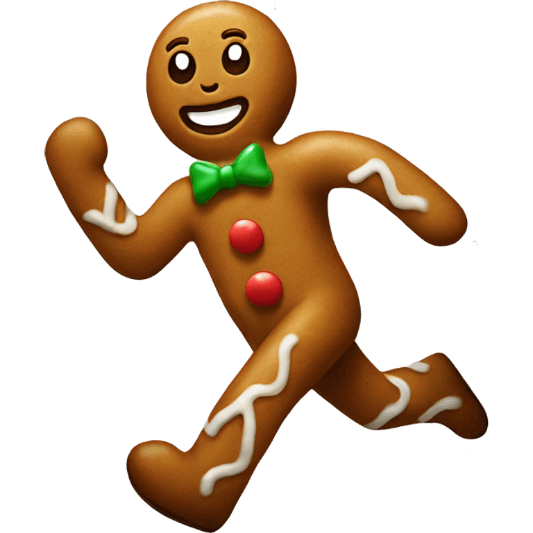 gingerbread man running from getting cooked emoji