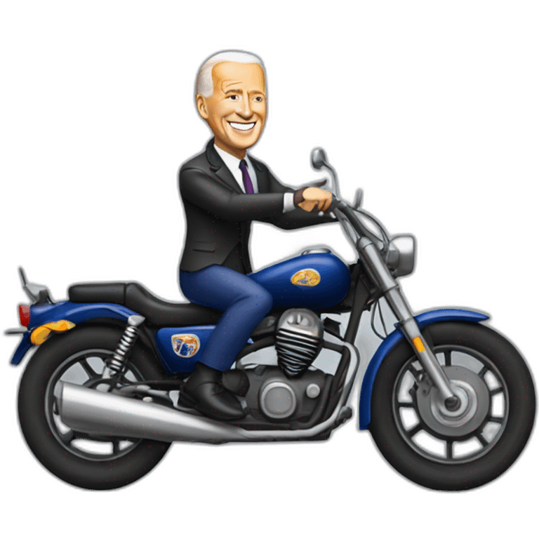 Joe Biden on a motorbike  emoji