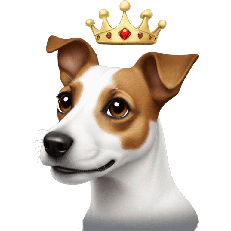 Jack Russell with crown on  emoji