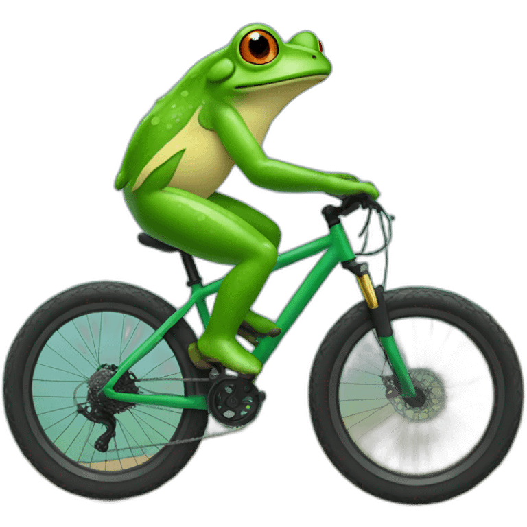 Рере frog on mountain bike emoji