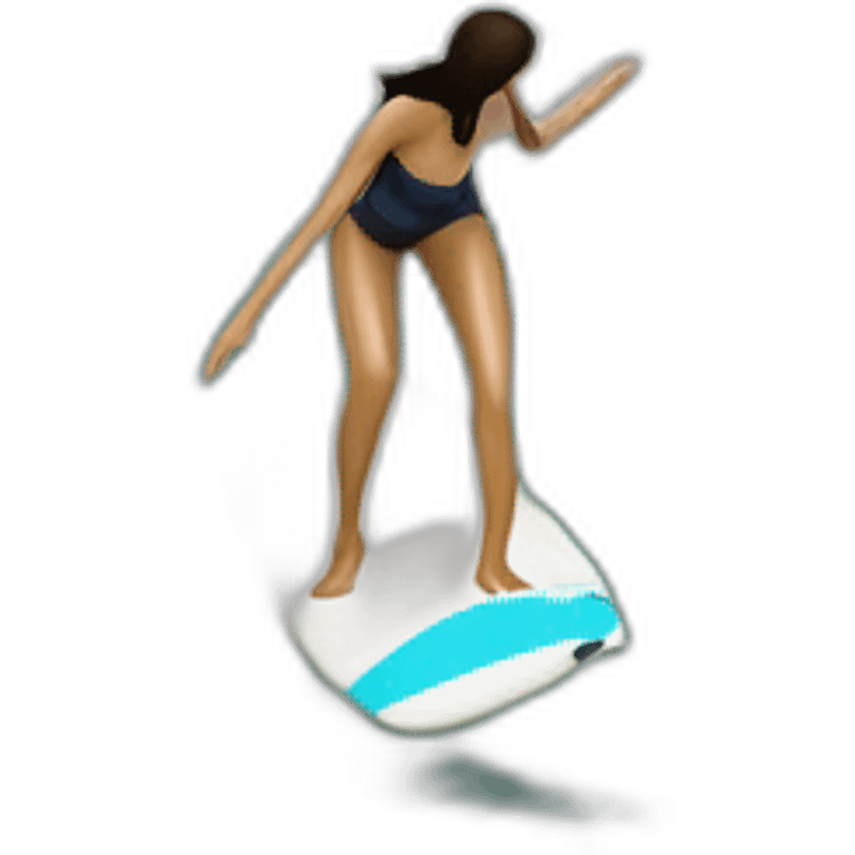 Monica belluci sur un surf sur une vague emoji