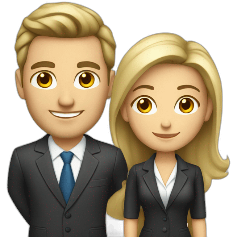 caucasian business man and business woman emoji