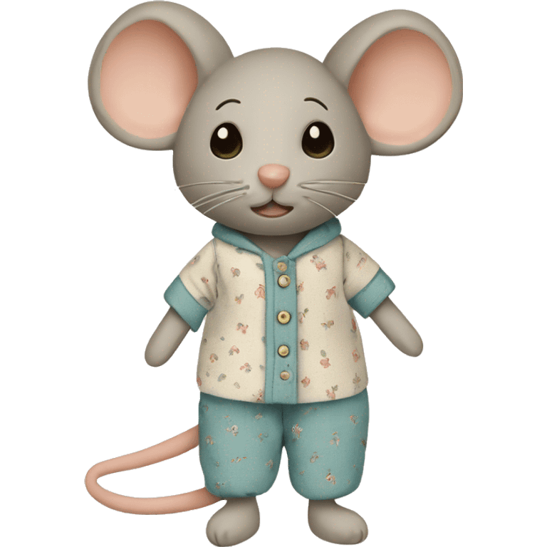 maileg fabric mouse in pajamas emoji