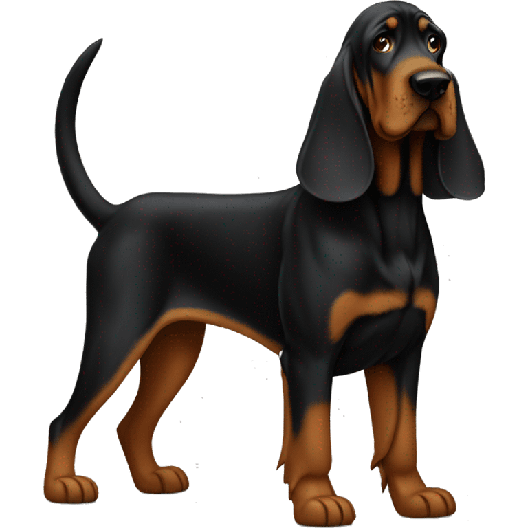 Black bloodhound standing  emoji