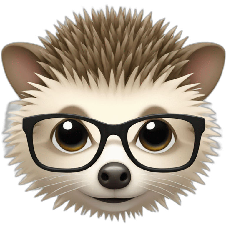 hedgehog with glasses emoji