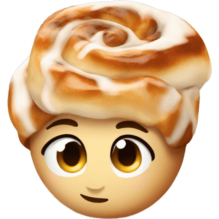 Draw a cinnamon roll with a lot of glaze emoji