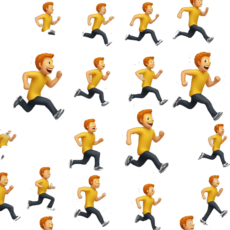 Ginger man running emoji