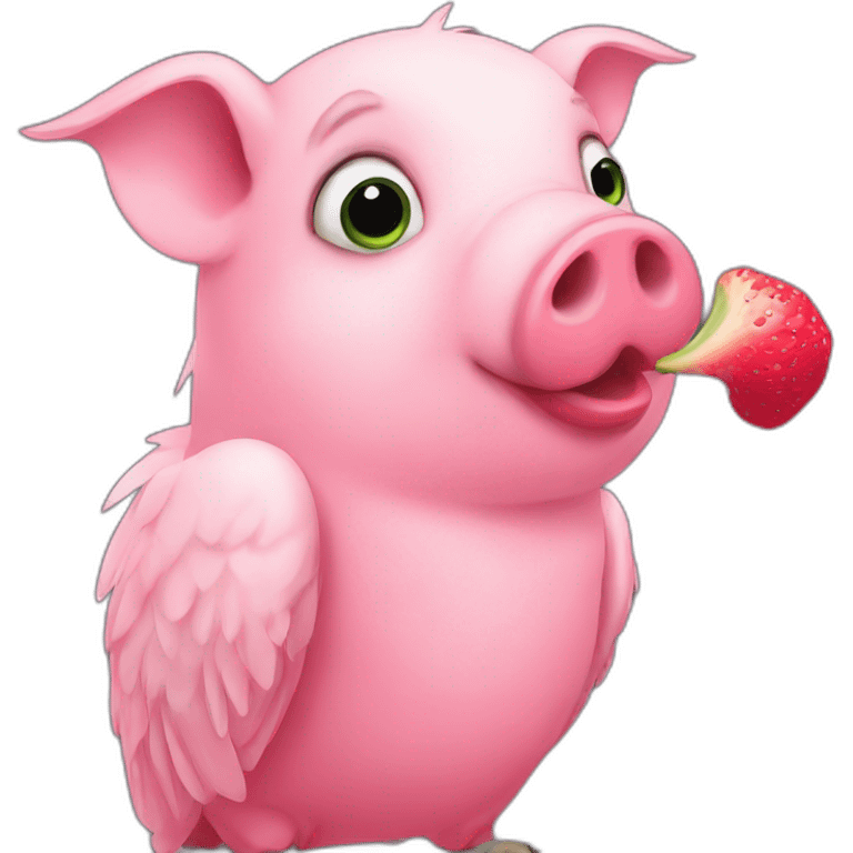 pig kiss parrot emoji