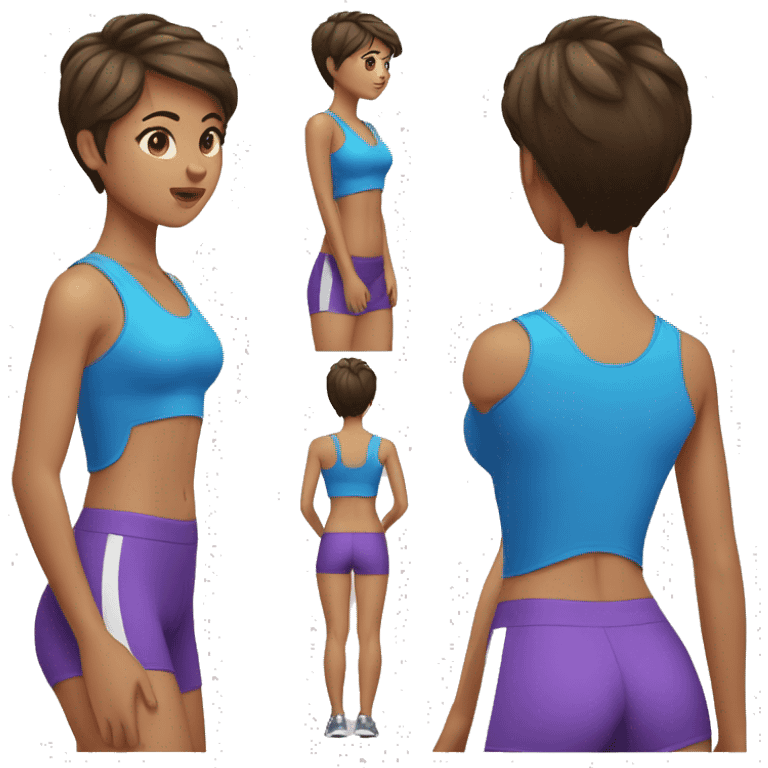 SHORT HAIR GIRL DONING WORKOUT emoji