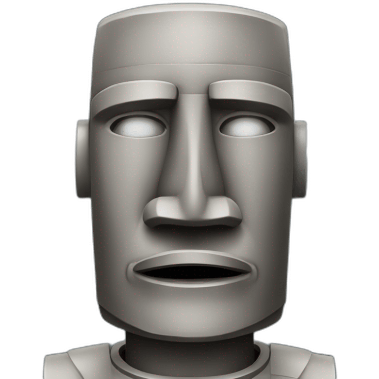 Moai statue that is a robot emoji