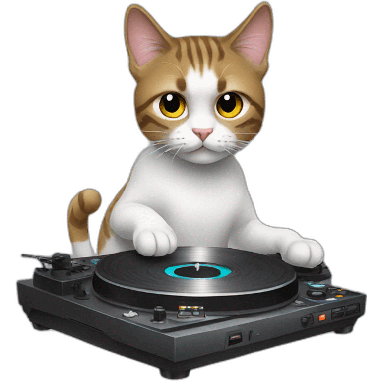 DJ cat with turntable emoji