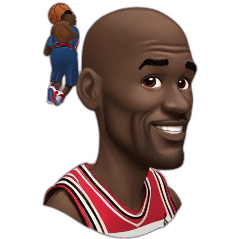 Michael Jordan dunkant sur la tête de Shaquille O'Neal emoji