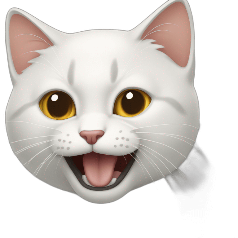 Gato blanco sacando la lengua  emoji