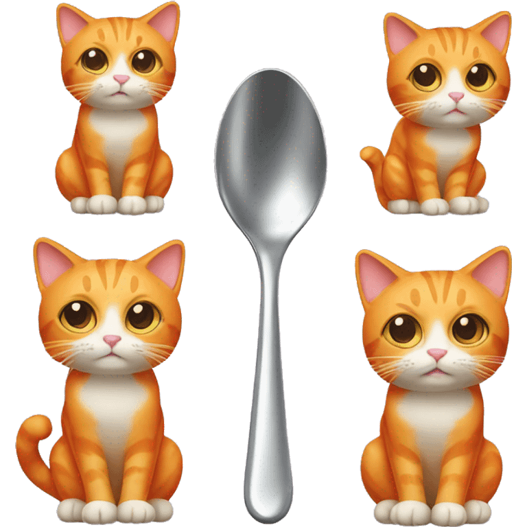 Orange cat holding spoon emoji