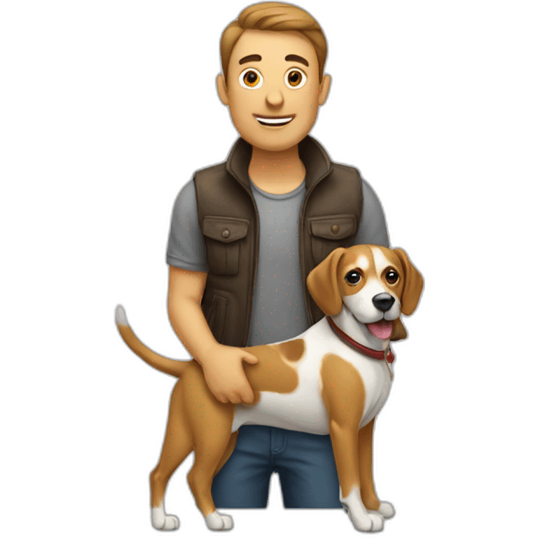 Homme sur un chien emoji