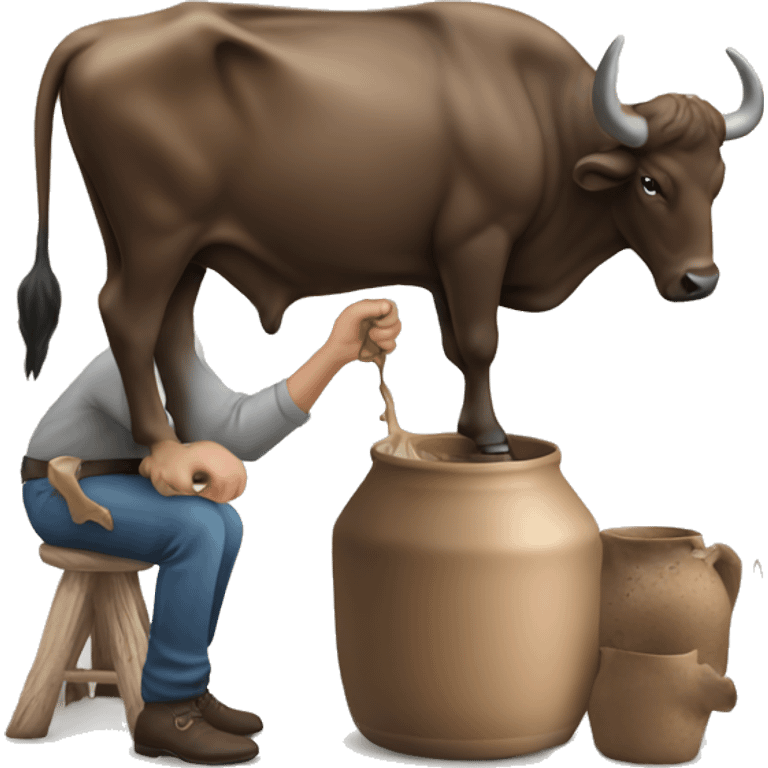 man milking buffalo emoji