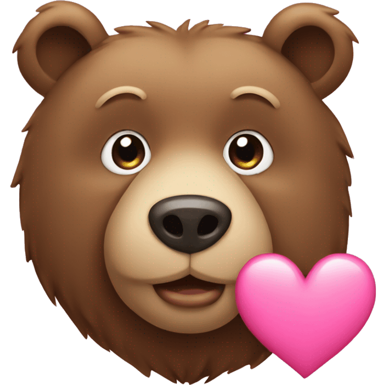 bear with pink heart emoji