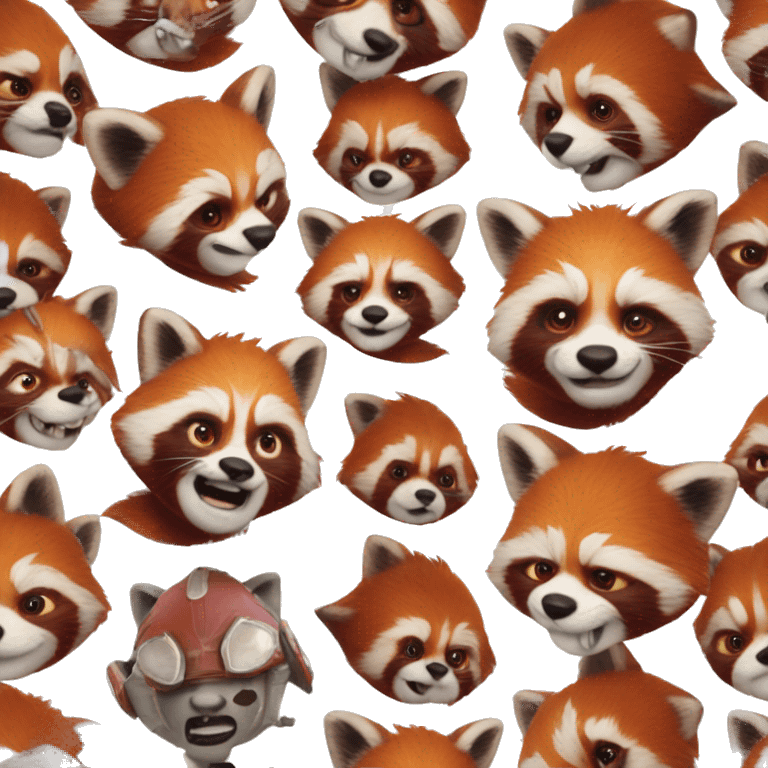 Red Panda in the stye of Rocket from Guardians of the Galaxy  emoji