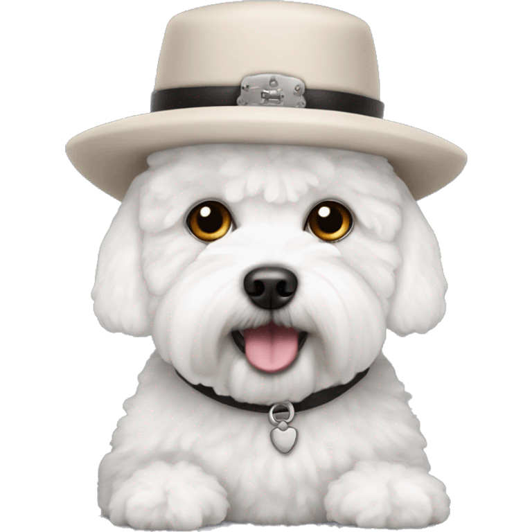 Bichon frise with prisoner hat emoji