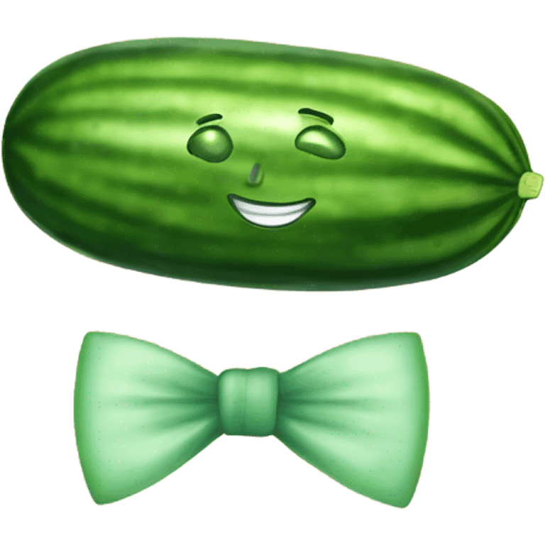 Cucumber with bow tie  emoji