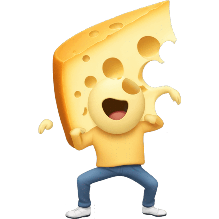 a cartoon of a cheese dancing emoji