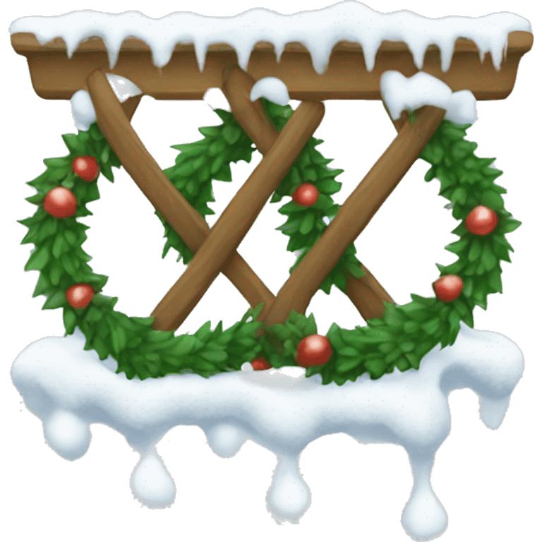 snow and garland emoji