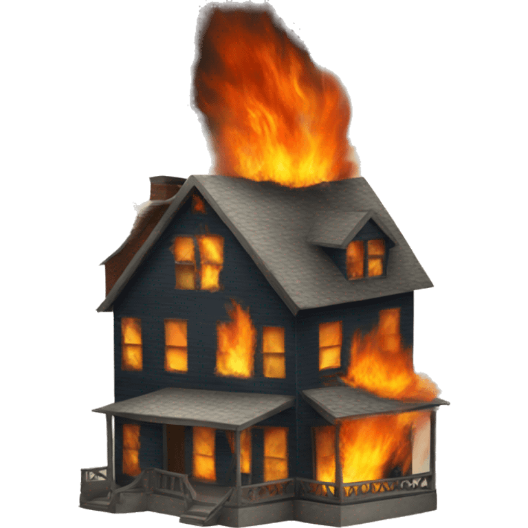 A house on fire emoji