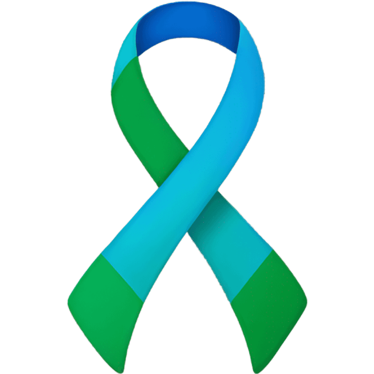 IIH awareness ribbon blue and green emoji