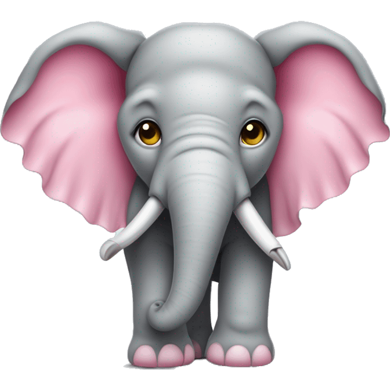 Elefante bebe con ojos tiernes color rosado que tenga un pincel en las manos  emoji