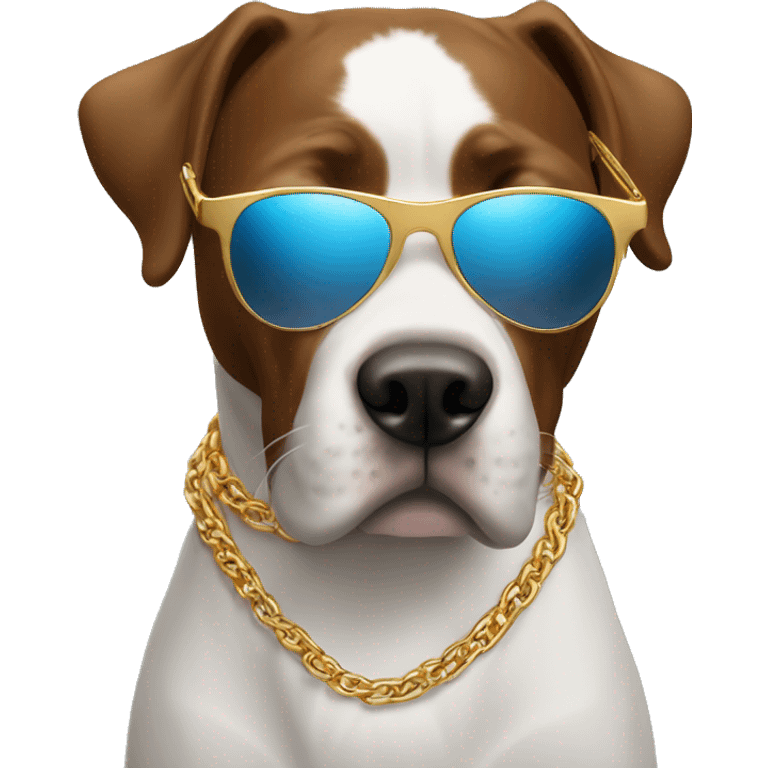 Pointer wearing sunglasses and gold chain emoji