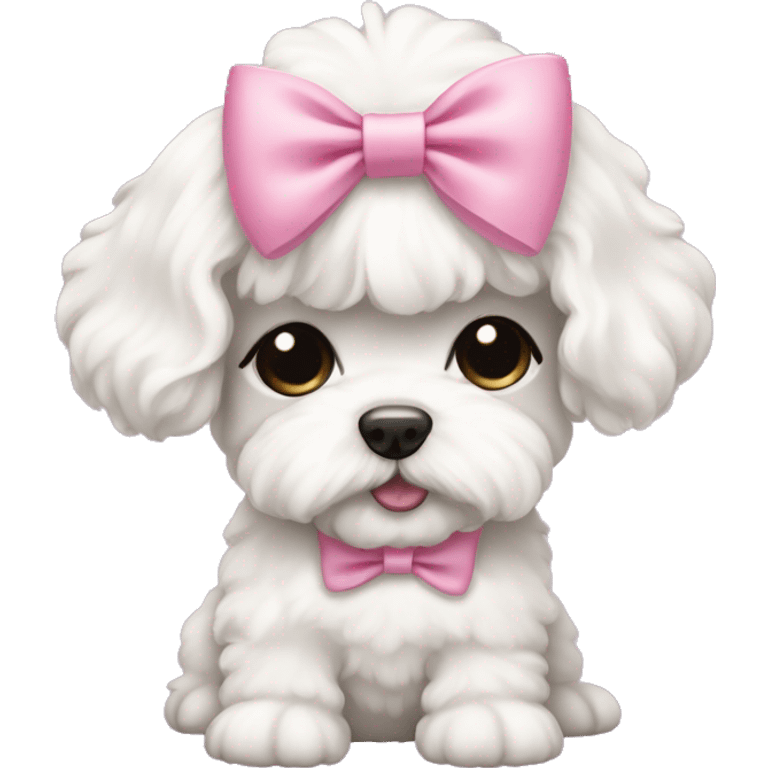 Schichon puppy pink bow emoji