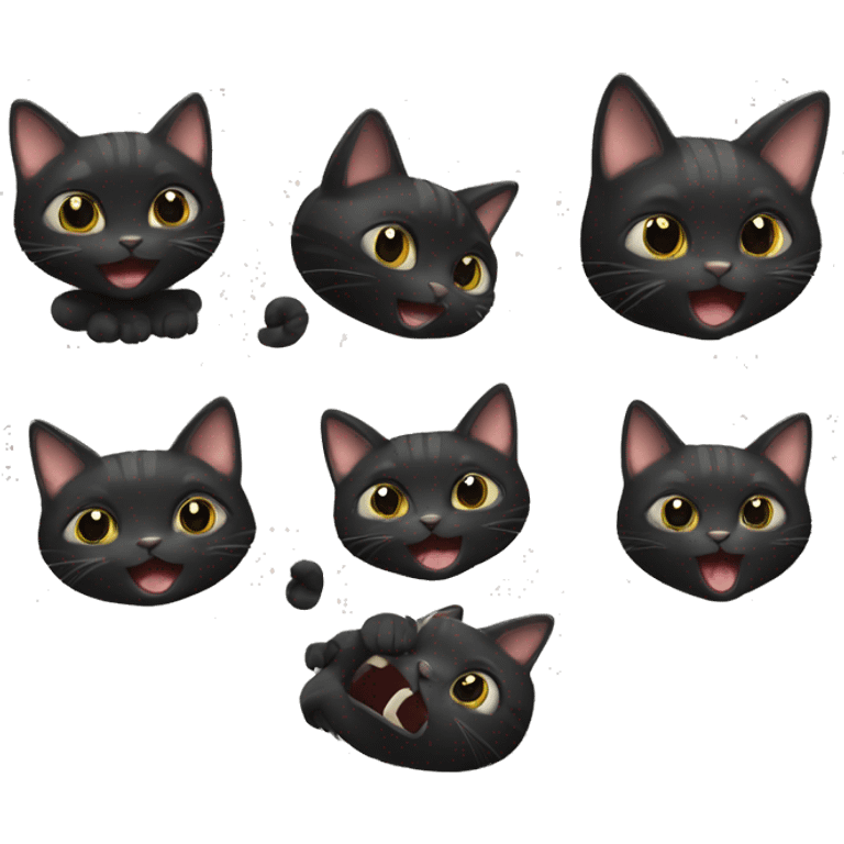 Playful black cat  emoji