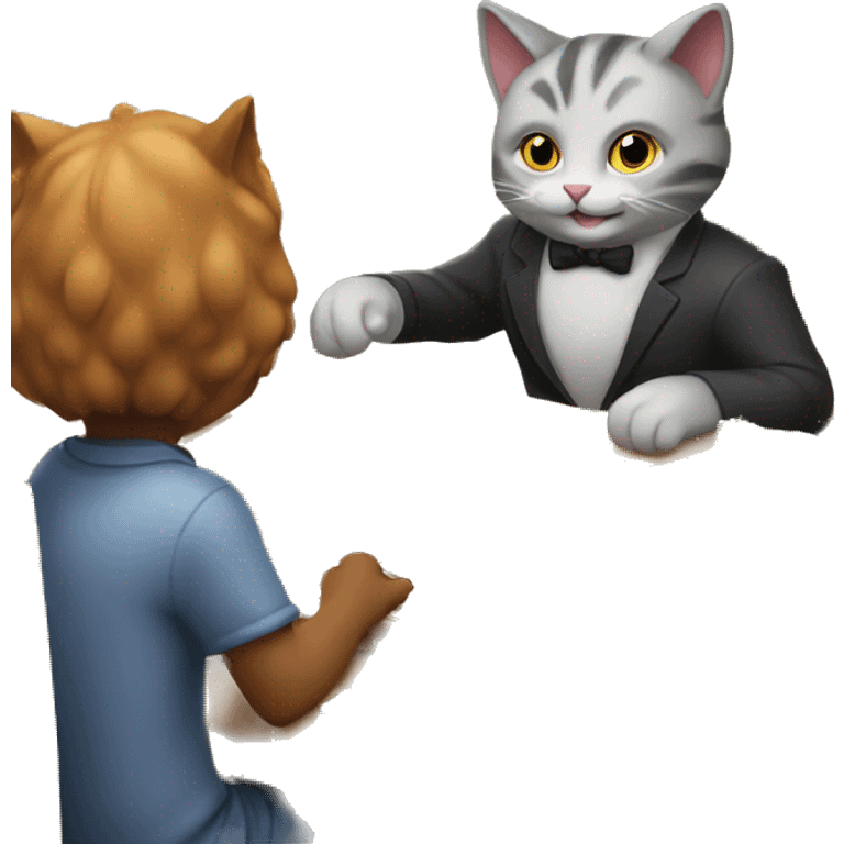 cats playing a board game at a birthday party emoji