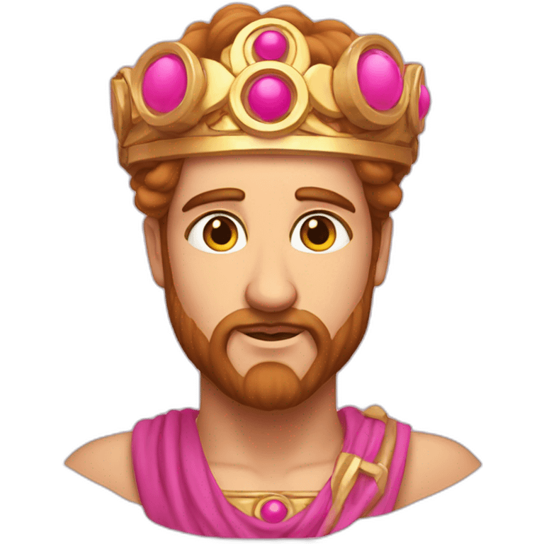 pink greek god with a pink circlet floating over him emoji