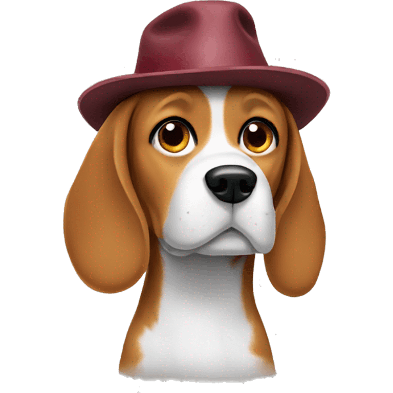 Beagle wearing hat emoji