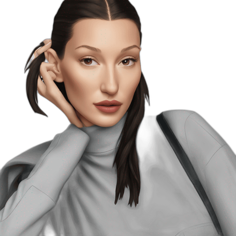 Bella Hadid contente emoji