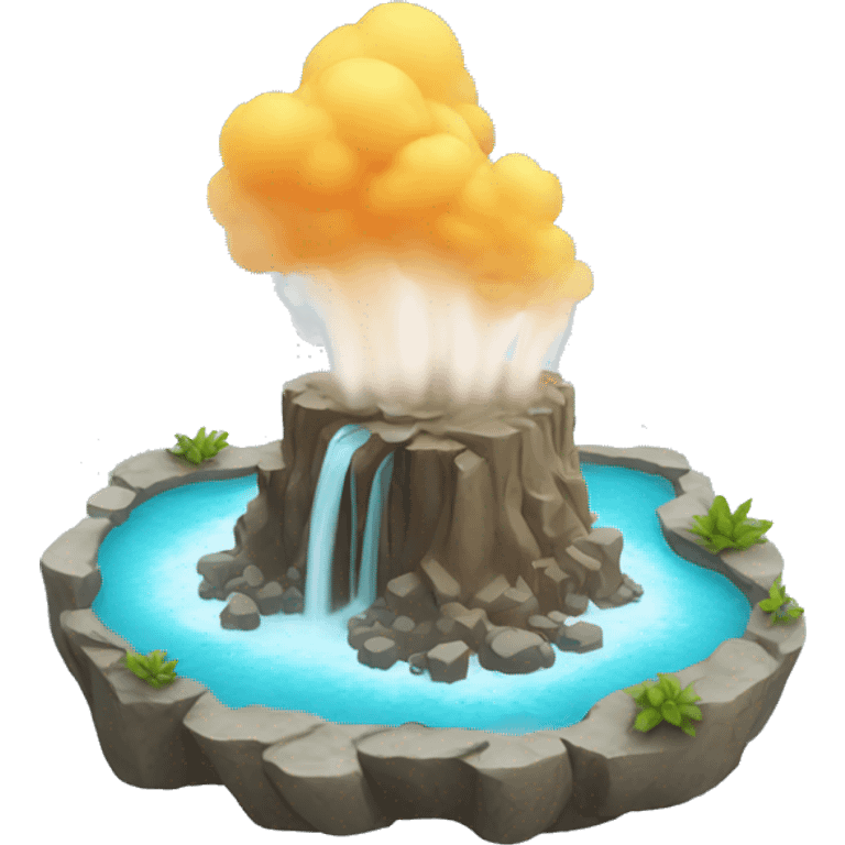 Geyser with vapor emoji