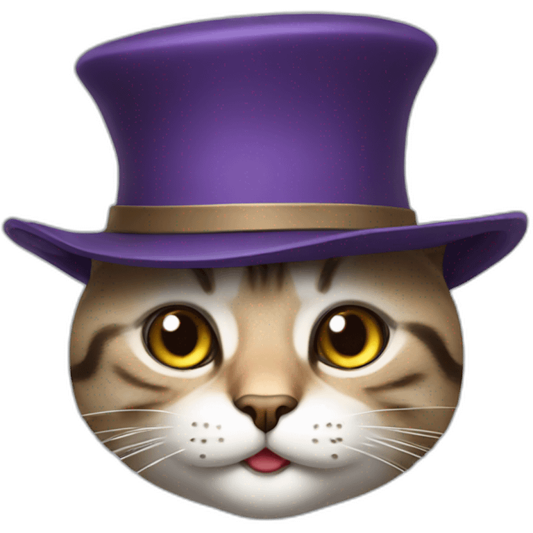 funny cat with hat emoji