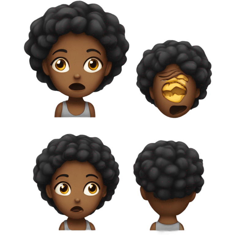 scared black girl emoji