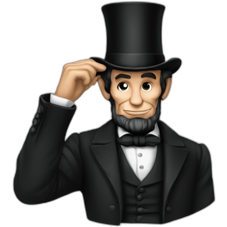 Abraham Lincoln tipping his hat emoji