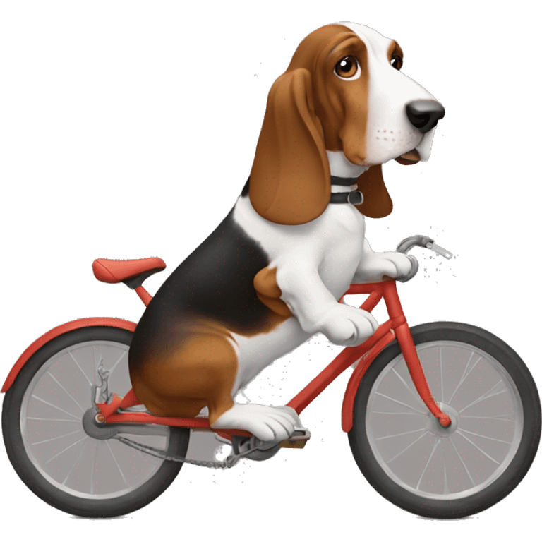 Basset hound riding a bike emoji