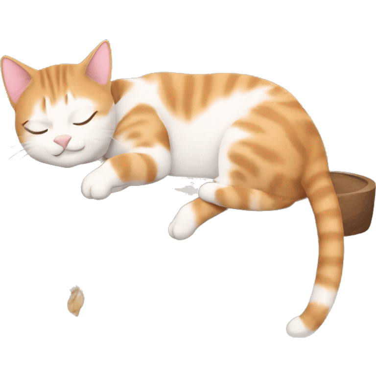 Cats sleeping on a cat tree emoji