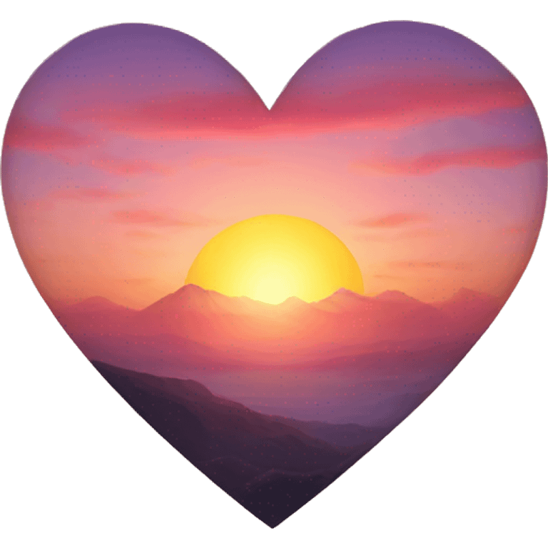 Heart shaped sunrise emoji