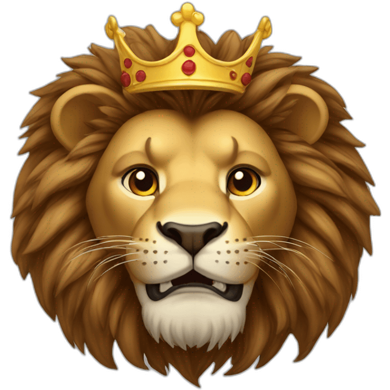 Lion avec couronne sur la tête emoji