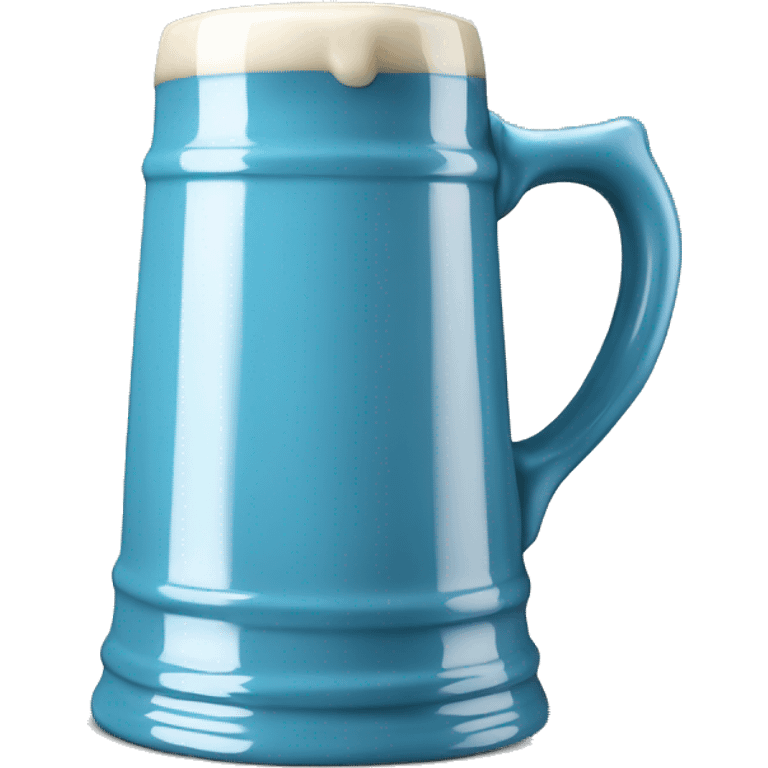 Realistic isolated light blue ceramic oktoberfest beer stein. emoji