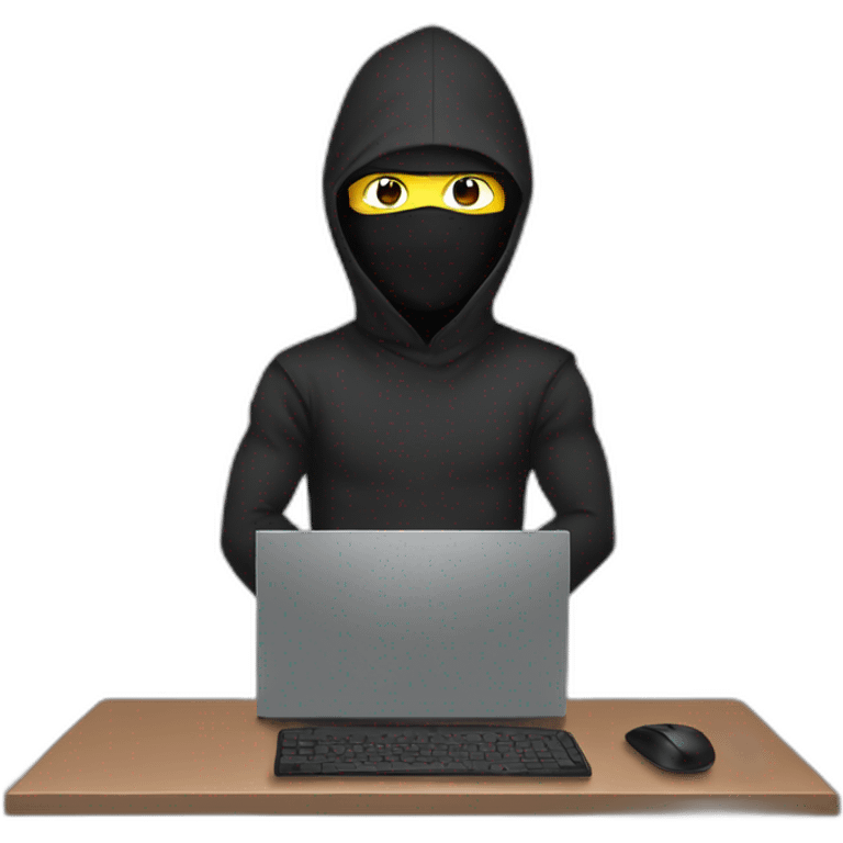 Ninja behind computer emoji