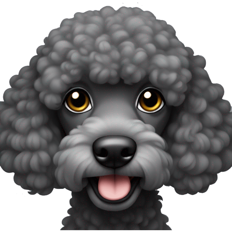 Dark grey poodle emoji